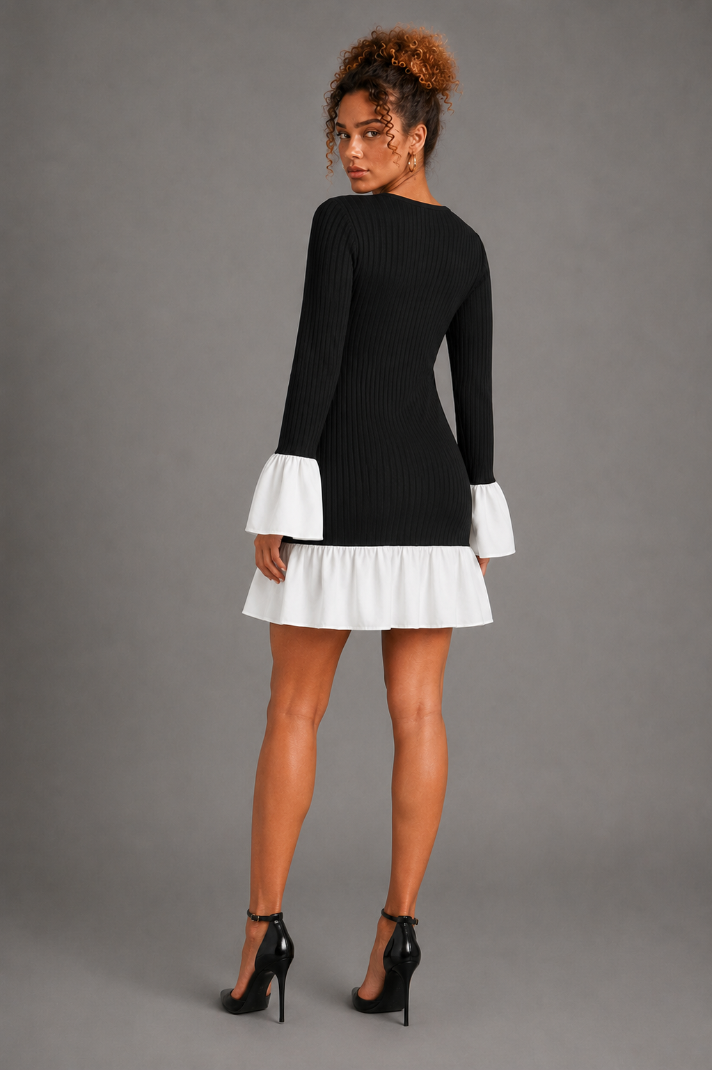 Domino Dress on Lisa - full-length back view