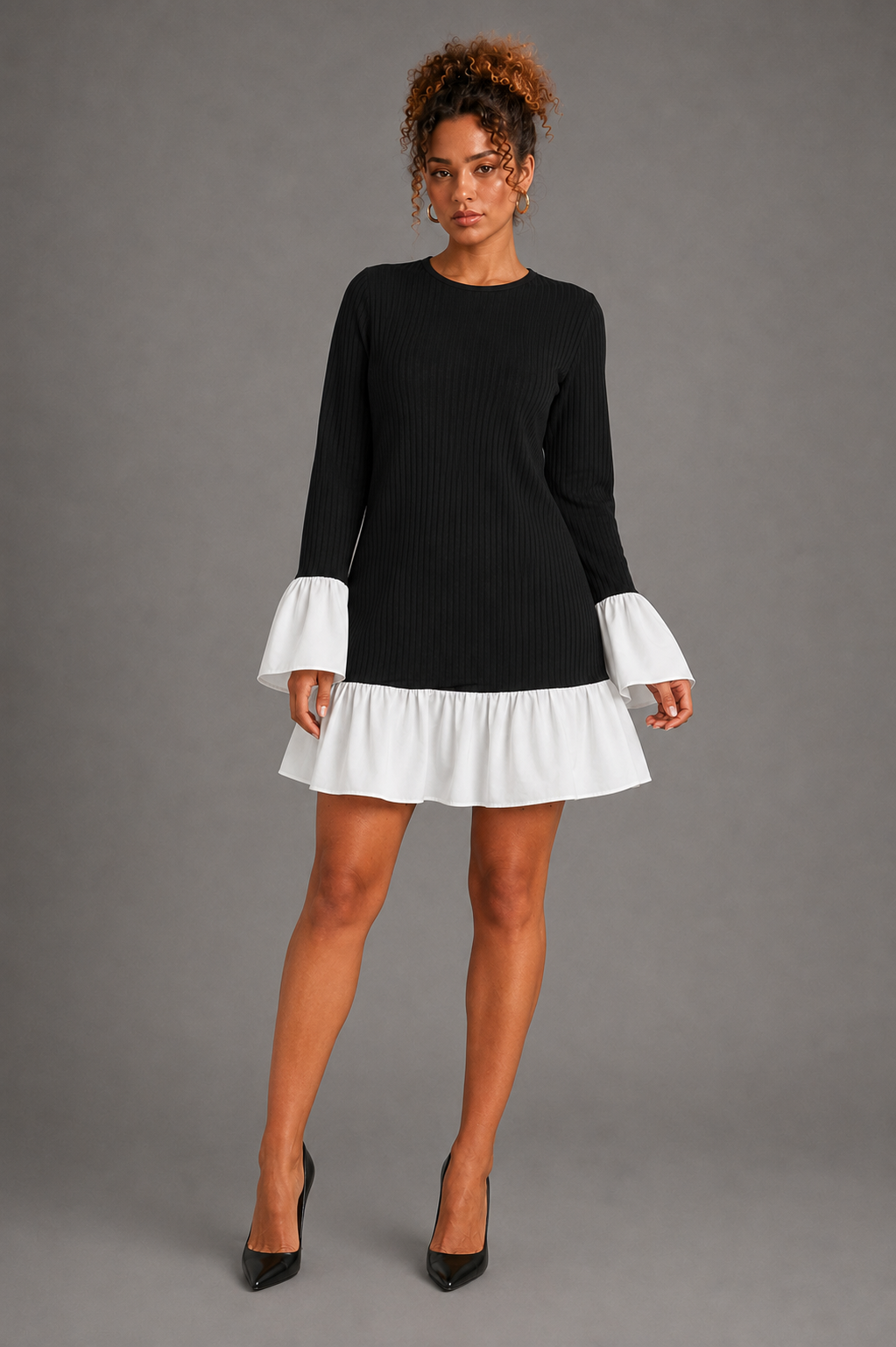 Domino Dress on Lisa - full-length front view