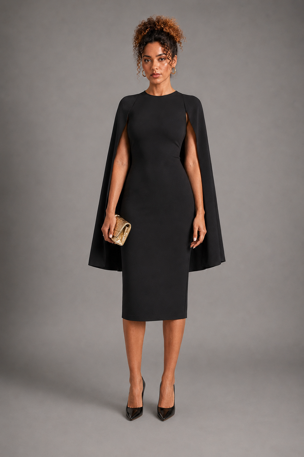 Vanguard black dress on Lisa - alternate front view